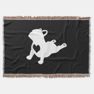 Bulldog Yoga Pose Love Heart Workout Gift Throw Blanket