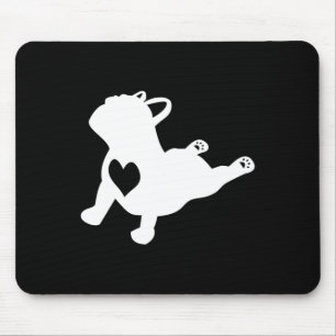 Bulldog Yoga Pose With Heart Of Love French Gift  Mouse Mat