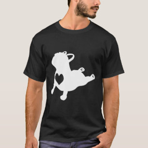 Bulldog Yoga Pose With Heart Of Love French Gift  T-Shirt