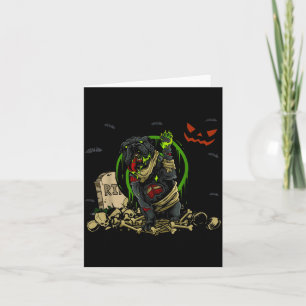 Bulldog Zombie Dog Funny Zombie Dog Halloween Card