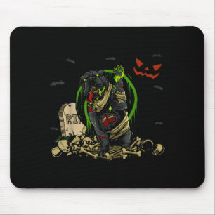 Bulldog Zombie Dog Funny Zombie Dog Halloween Mouse Mat