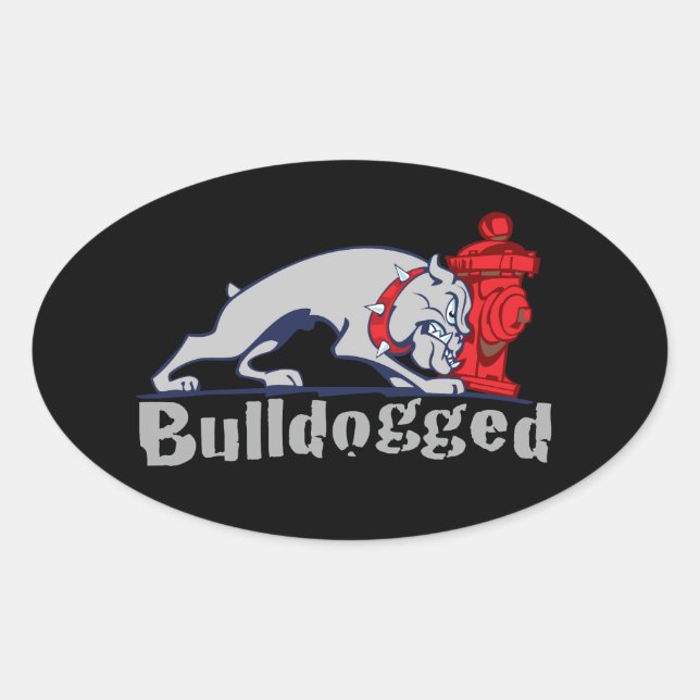 Bulldogged Oval Sticker (Front)