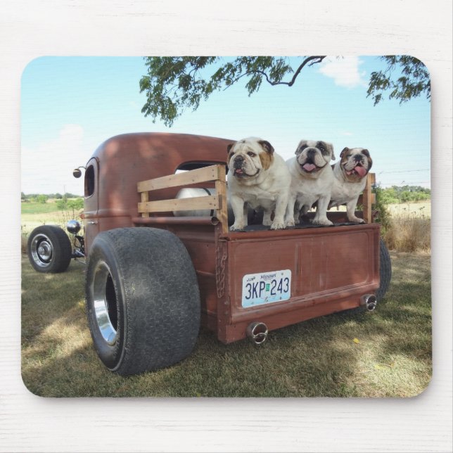 Bulldogs and Rat Rods Mousepad (Front)