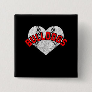 Bulldogs Baseball Softball High School Team Mascot 15 Cm Square Badge