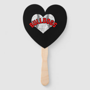 Bulldogs Baseball Softball High School Team Mascot Hand Fan