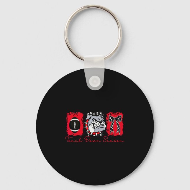 Bulldogs Football Game Day School Mascot Team Srit Key Ring (Front)
