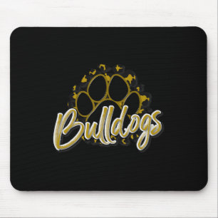 Bulldogs Gold Black Cheetah School Sports Fan Team Mouse Mat