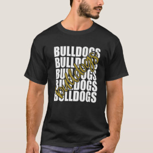 Bulldogs Gold School Sports Fan Team Spirit T-Shirt