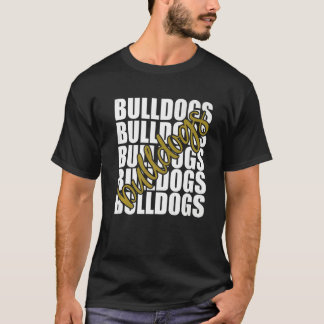 Bulldogs Gold School Sports Fan Team Spirit T-Shirt