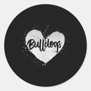 Bulldogs - Heart Dog Lover Animal Breeder Puppy Ow Classic Round Sticker