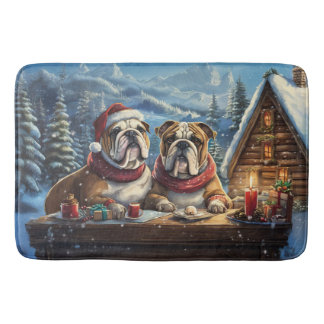Bulldogs Holiday Design By Rich AMeN Gill Bath Mat