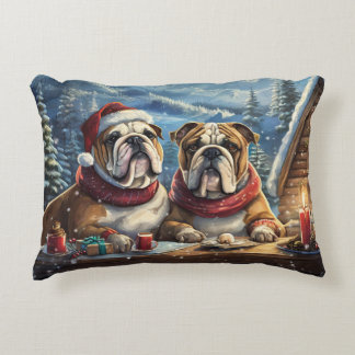 Bulldogs Holiday Design By Rich AMeN Gill Decorative Cushion