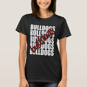Bulldogs Maroon School Sports Fan Team Spirit T-Shirt