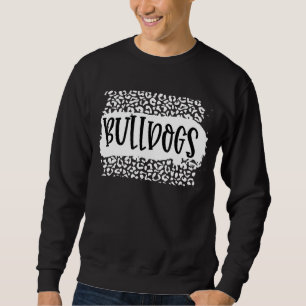 Bulldogs Mascot Distressed School Sports Fan Team Sweatshirt