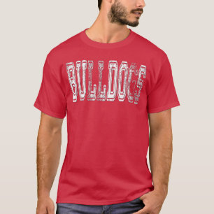 Bulldogs Mascot Distressed Vintage School Sports N T-Shirt