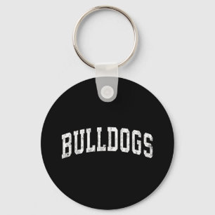 Bulldogs Mascot Vintage Athletic Sports Name Desig Key Ring