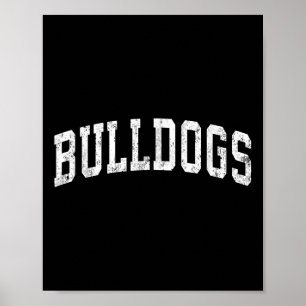 Bulldogs Mascot Vintage Athletic Sports Name Desig Poster