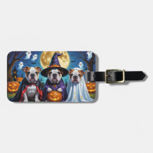 Bulldogs Pumpkin Halloween Funny  Luggage Tag