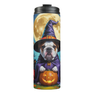 Bulldogs Pumpkin Halloween Funny  Thermal Tumbler
