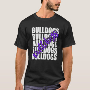 Bulldogs Purple School Sports Fan Team Spirit   T-Shirt