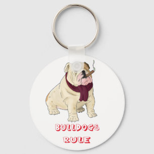 Bulldogs Rule! English Bulldog Puppy Dog Key Chain