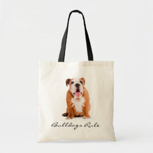 Bulldogs Rule Puppy Budget Canvas Tote Bag