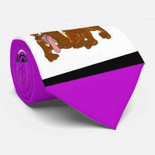 Bulldogs Sports Purple White Necktie