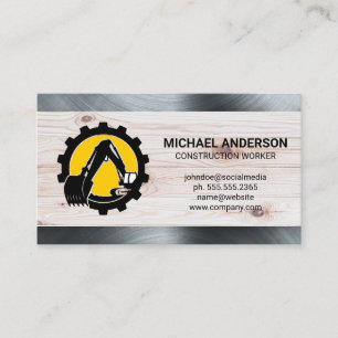 Bulldozer Arm   Heavy Machinery   Construction Business Card