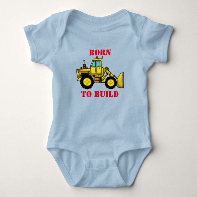 Bulldozer Baby Jersey Bodysuit (Front)