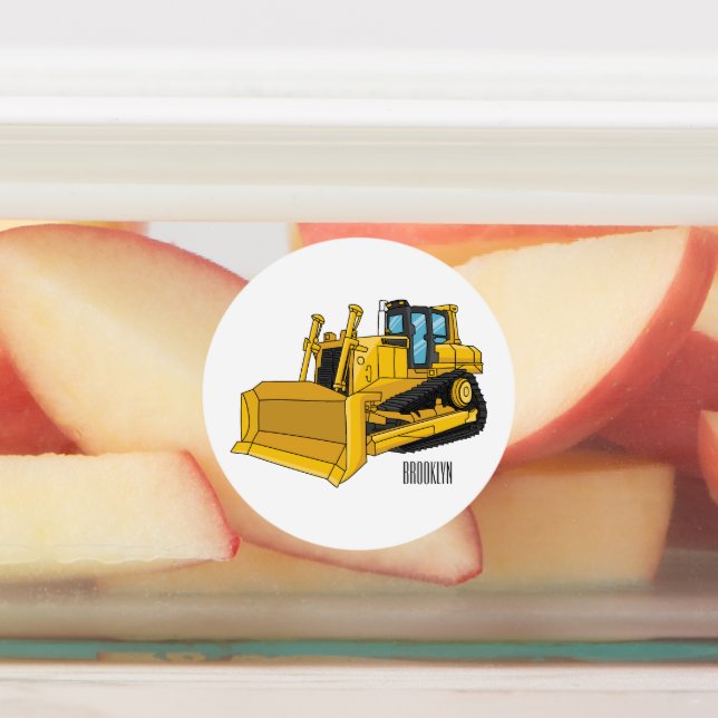 Bulldozer cartoon illustration (Affixed)