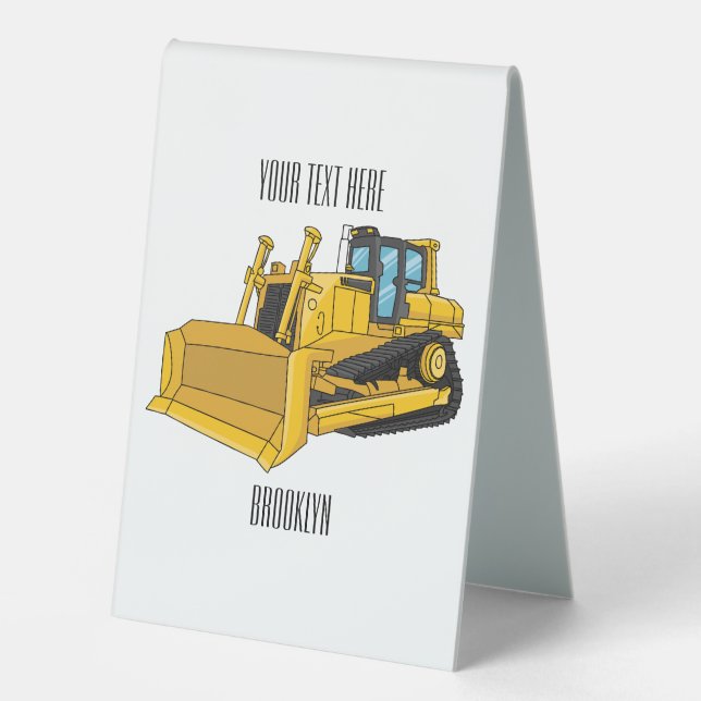 Bulldozer cartoon illustration (Front)