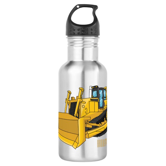 Bulldozer cartoon illustration 532 ml water bottle (Front)