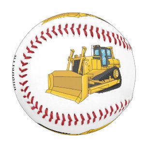 Bulldozer cartoon illustration baseball