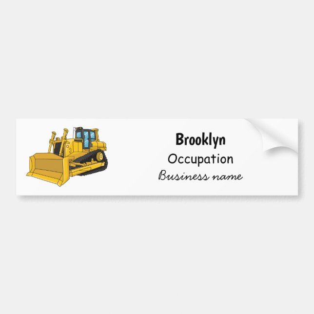 Bulldozer cartoon illustration bumper sticker (Front)