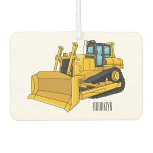 Bulldozer cartoon illustration car air freshener