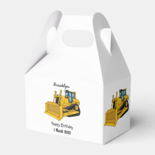 Bulldozer cartoon illustration favour box
