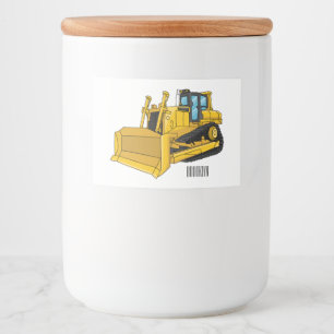Bulldozer cartoon illustration food label
