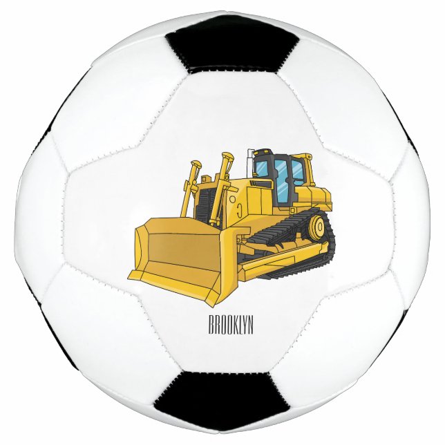 Bulldozer cartoon illustration football (Front)