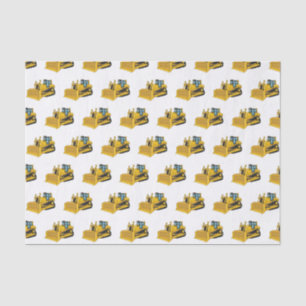 Bulldozer cartoon illustration tissue paper