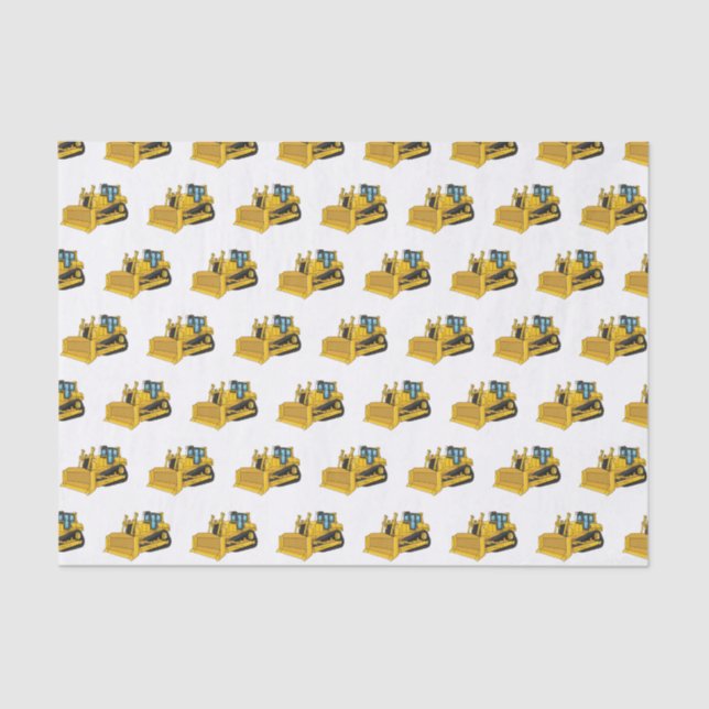 Bulldozer cartoon illustration tissue paper (Front)