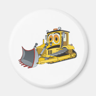 Bulldozer Cartoon Magnet