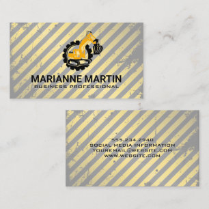 Bulldozer Caution Construction Business Card