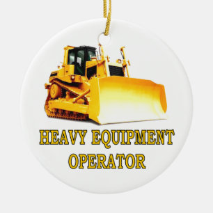 BULLDOZER CERAMIC TREE DECORATION
