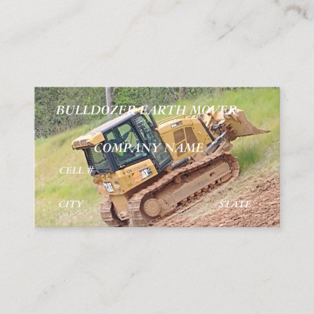 Bulldozer Construction Business Card (Front)