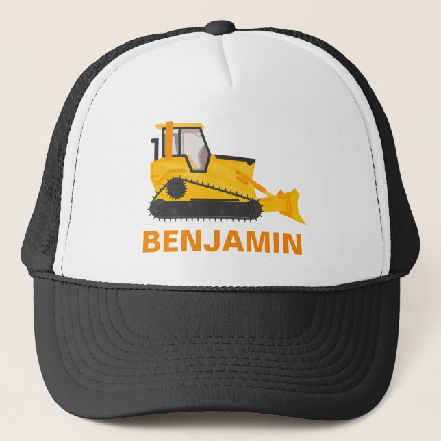 Bulldozer Construction Kids Trucker Hat (Front)