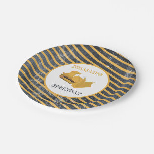 Bulldozer Construction Truck Birthday Boy Paper Plate