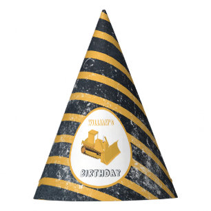Bulldozer Construction Truck Birthday Party Hat