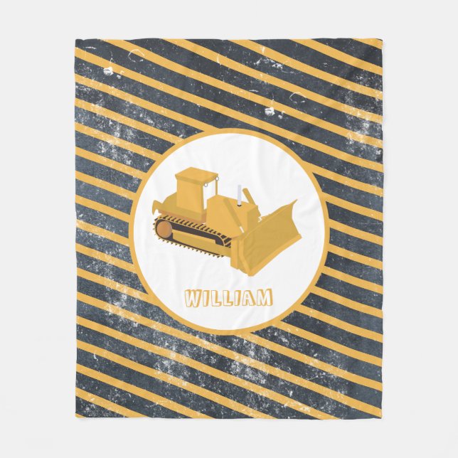 Bulldozer Construction Truck  Fleece Blanket (Front)