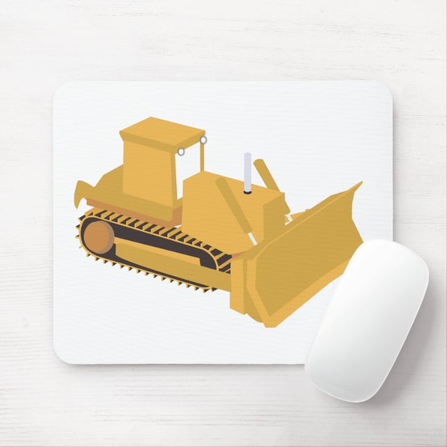 Bulldozer Construction Truck Mouse Mat (With Mouse)