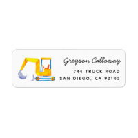 Bulldozer Construction Truck Return Address Label